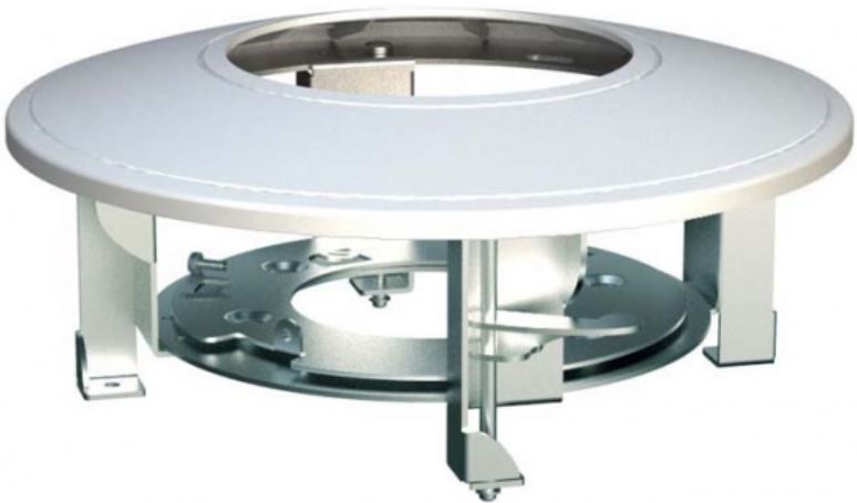 Ein runder, metallischer Mechanismus mit einer offenen Mitte, gestützt von mehreren senkrechten Metallstreben.