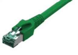 Grünes Ethernet-Kabel mit einem RJ45-Stecker.