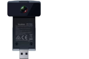 Rückseite einer Yealink USB-Webcam mit CE-Kennzeichnung und USB-Stecker.