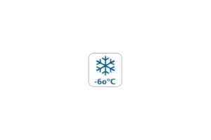 Symbol eines blauen Schneeflockensymbols mit der Temperaturanzeige "-60°C".