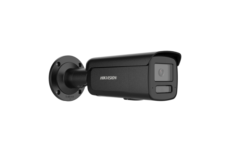 Überwachungskamera von Hikvision montiert an einer Wandhalterung.