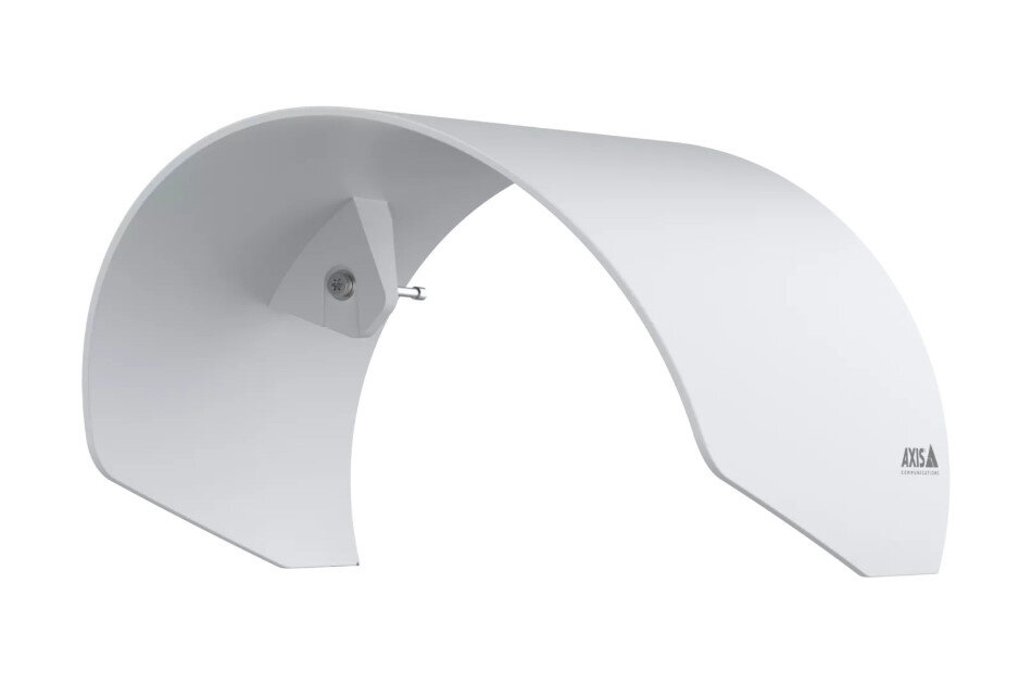 Eine weiße Abdeckung mit geschwungener Form und einem Logo der Marke "AXIS" an der Seite.