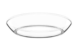 Einflache, transparente Glasauflaufform mit ovaler Form.