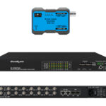 Ein IP-über-Koax-Sender und ein moderner Verteiler mit mehreren Kanälen der Marke SeeEyes.