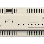 Netzwerkgerät mit LAN-Anschlüssen und LED-Anzeigen für Strom und Schnittstellen, 48 V Gleichstrom, Marke 2N.