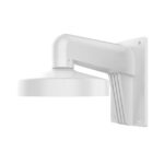 Weiße Wandhalterung mit rundem, schirmförmigem Design, geeignet für Überwachungskameras.