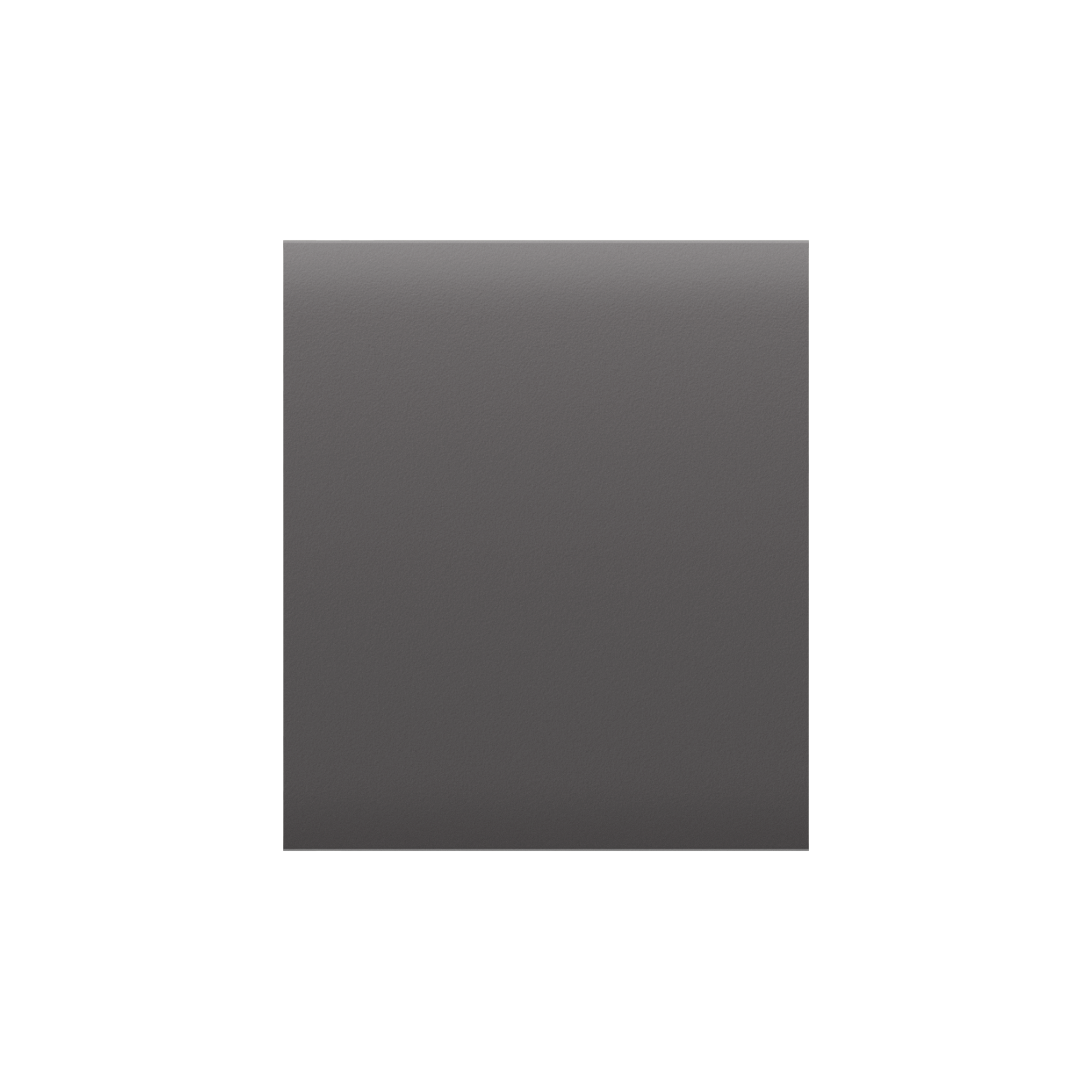 Ein einfarbiges, mittelgraues Quadrat auf weißem Hintergrund.