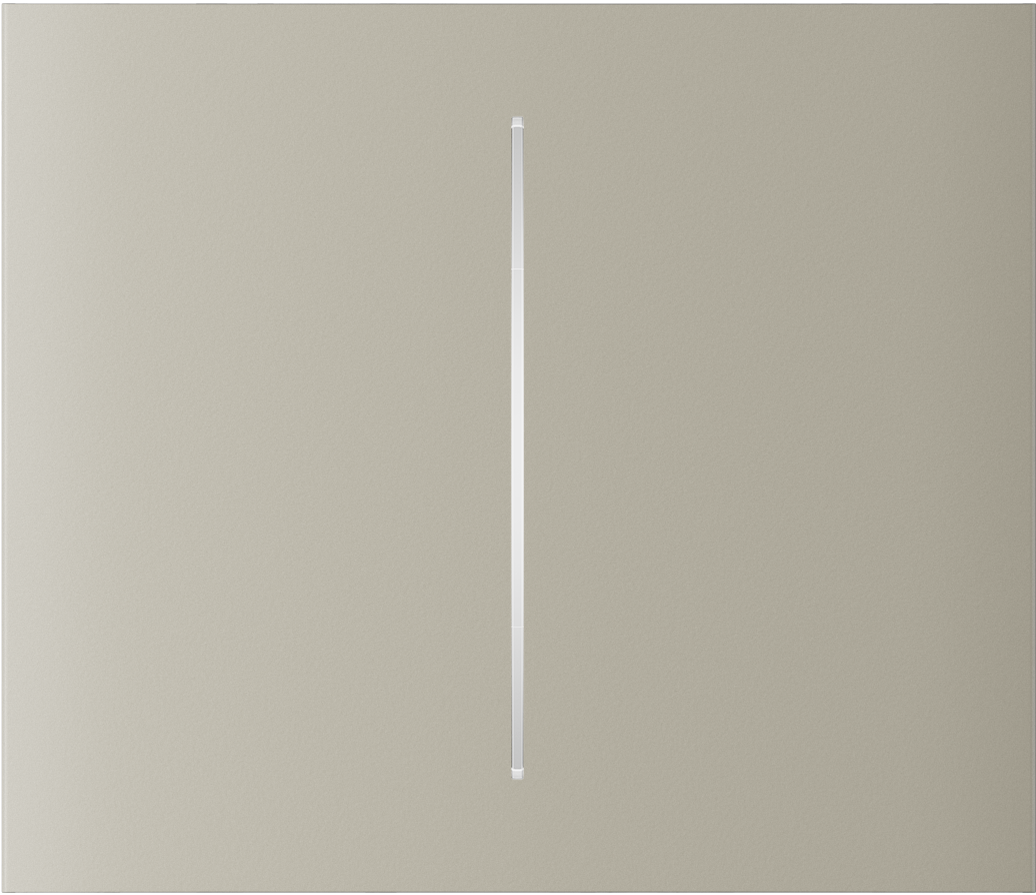 Ein einzelner, vertikaler, schmaler weißer Streifen auf einem grauen Hintergrund.