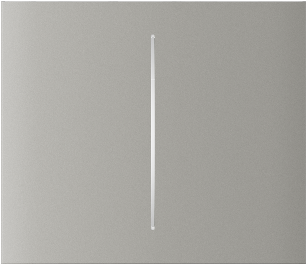 Eine schmale, vertikale, weiße Linie auf grauem Hintergrund.