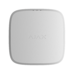 Weißes, quadratisches Gerät mit abgerundeten Ecken und dem Schriftzug "AJAX" in der Mitte.