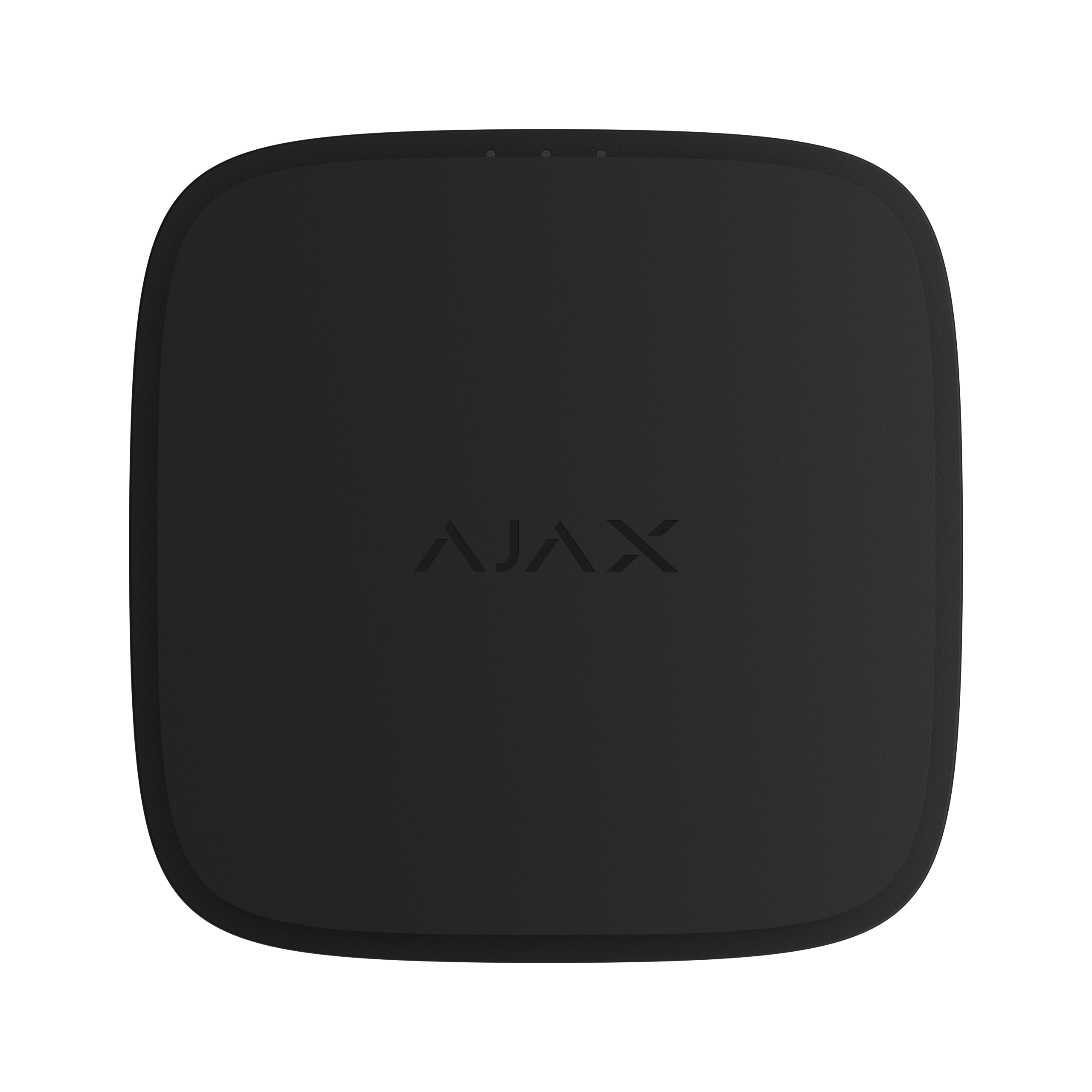 Quadratisches, schwarzes Gerät mit der Aufschrift "AJAX" in der Mitte.