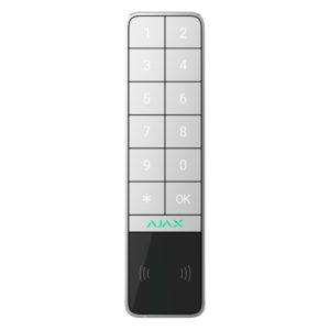Silbernes Tastenfeld mit nummerierten Tasten, einem OK-Button und dem Schriftzug "AJAX" darunter.