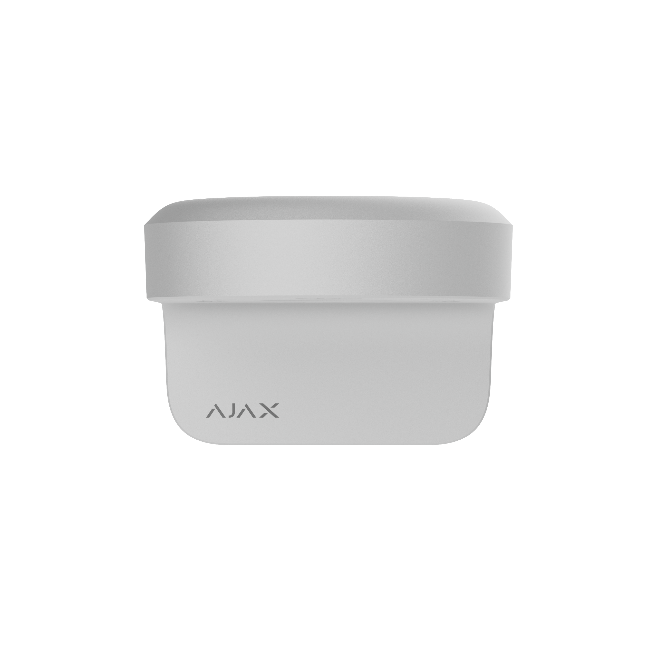 Weißer, quadratischer Sensor mit abgerundeten Kanten, auf dem der Schriftzug „AJAX“ steht.