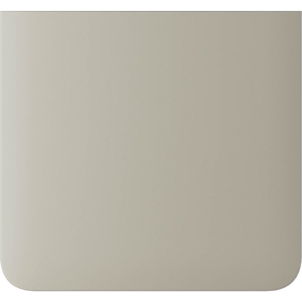 Eine glatte, beige Fläche mit abgerundeten Ecken.