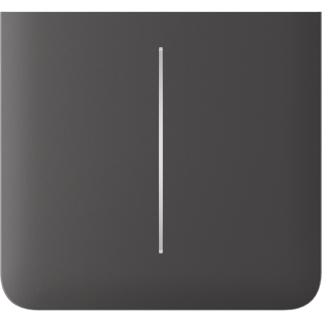 Ein schwarzes Gerät mit einer vertikalen LED-Linie in der Mitte.