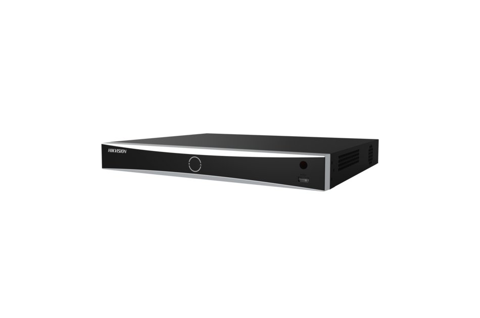 Schwarzes elektronisches Gerät mit schmalem Design und einem Bedienknopf an der Vorderseite, auf einem weißen Hintergrund.