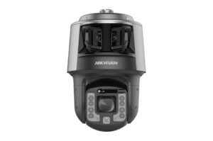 Überwachungskamera von Hikvision mit mehreren Linsen und einem robusten Gehäuse.