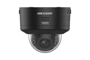 Hikvision-Überwachungskamera mit kuppelförmigem Gehäuse und sichtbarem Objektiv