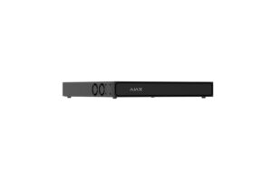 Schwarze AJAX-Soundbar mit integrierten Lautsprechern