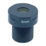8-mm-Objektiv mit Gewinde und blauem Gehäuse