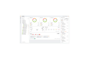 HealthPro-Übersicht zur Überwachung von Servern, Kameras und Speicher mit Statusdiagrammen und Benachrichtigungen