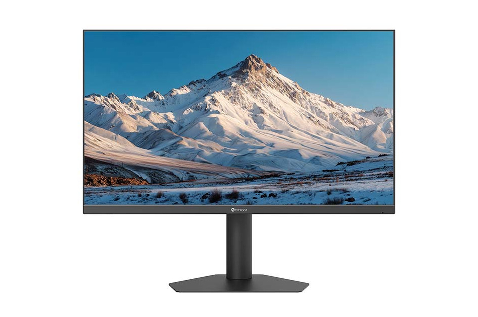 Neuero-Monitor mit schneebedecktem Bergpanorama auf dem Bildschirm
