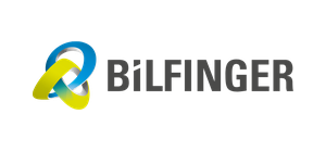 BÜHRINGER-Logo in Schwarz mit stilisiertem blau-gelb-grünem Symbol