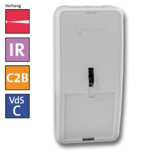 TELENOT histar 1025AM-C2B Infrarot-Bewegungsmelder als Vorhangmelder – 25 m Reichweite, com2BUS, Abdecküberwachung
