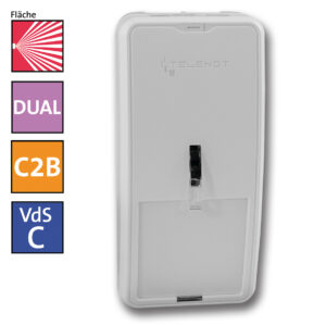 TELENOT histar DUAL 1012AM-C2B Infrarot-Mikrowellen-Bewegungsmelder mit 24,125 GHz, com2BUS und VdS-Klasse C