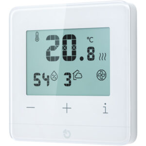 JABLOTRON JB-112TP BUS-Thermostat mit Luftfeuchtigkeits- und CO₂-Sensor, Touchscreen, IP31