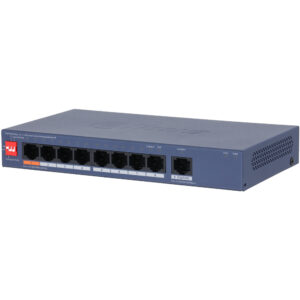 Dahua DH-CS4009-8ET1GT-60 9-Port-PoE-Switch mit 8 PoE-Ports, 60 W PoE-Budget und 250 m Reichweite