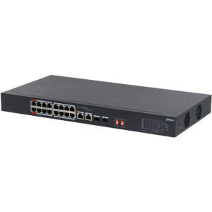 Dahua DH-S3218-16ET-135 PoE-Switch mit 16 PoE-Ports, 2 SFP-Ports und 135 W PoE-Budget