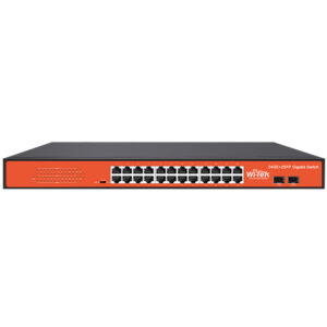 WI-SG124F V2 Switch mit 24 RJ45-Ports, 2 SFP-Ports und Betriebstemperatur von -40 bis +70 °C