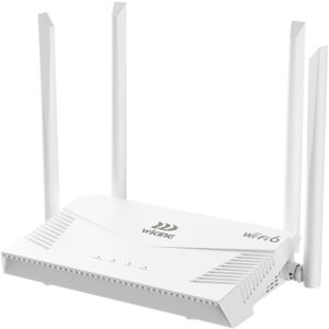 WK-R1800 Dual-Band-WLAN-Router mit 2,4 GHz und 5 GHz, 4 RJ45-Ports, davon 3 LAN-Ports