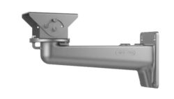 Industrieller Wandhalter, entworfen für die Befestigung von Geräten an einer vertikalen Fläche, aus Metall mit verstellbarem Montagekopf.