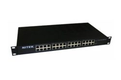 Managed PoE Injektor, 16 Kanäle, RJ45,10/100MBit, 19", 1HE, 115/220VAC