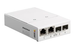 Netzwerk-Switch mit zwei Ethernet-Ports und zwei SFP-Ports.