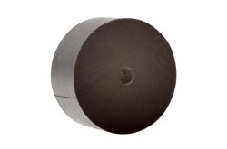 Schwarzer zylindrischer Magnet mit glatter Oberfläche.
