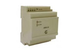 Ein elektrisches Gerät mit der Aufschrift "AMR4-24", leuchtenden Anzeigen "DC LO" und "DC ON".