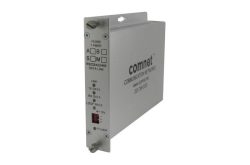 Ein Kommunikationsnetzwerkgerät der Marke Comnet, Modell FDX60, mit mehreren Anschlüssen und Indikatoren für RS232/422/485 Datenverbindung.