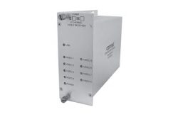 Ein 8-Kanal-Videoreceiver von ComNet, Modell FVR81, mit Anschlüssen für Video und Strom.