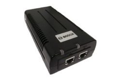 Ein schwarzes elektronisches Gerät von Bosch mit zwei Ethernet-Anschlüssen auf der Vorderseite.