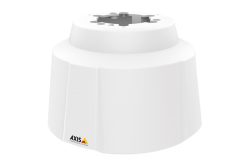 Ein weißer Montagedeckel mit der Aufschrift „AXIS Communications“.
