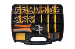 BNC Steckverbinder HD-SDI, Starter Kit mit 50 Steckern, Werkzeuge