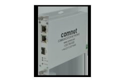 Ein Netzwerkgerät von ComNet mit Ethernet-Ports und SFP-Anschluss.