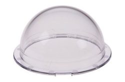Eine transparente Kunststoff-Haube mit runder Basis.