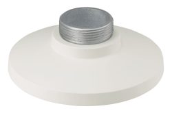 Rundes, weißes Objekt mit Metallschraubgewinde oben.