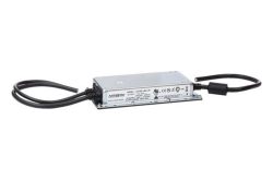 Ein silbernes elektronisches Gerät mit Kabeln, Modellnummer LC85EU-48-9P, von Artesyn, auf weißem Hintergrund.