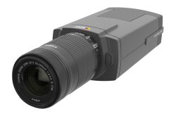 Eine Überwachungskamera mit einem angebrachten Canon-Zoomobjektiv.