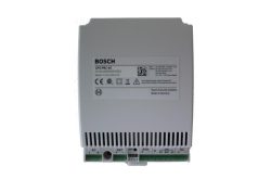 Ein weißes Bosch-Gerät mit der Bezeichnung APS-PBC-60, hergestellt von Bosch Security Systems in Deutschland, inklusive technischer Informationen und Anschlussklemmen.